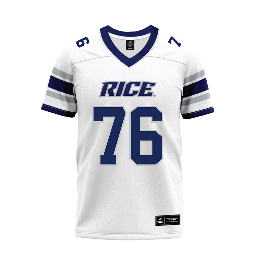 Rice - NCAA Football : John Long - White Premium Football Jersey