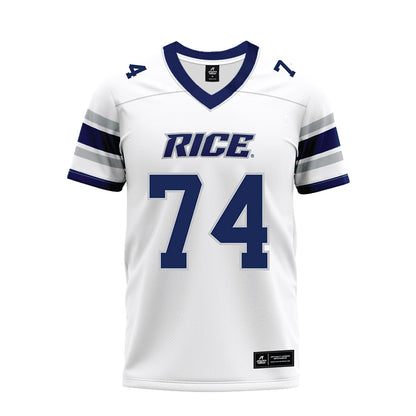 Rice - NCAA Football : Brad Baur - White Premium Football Jersey