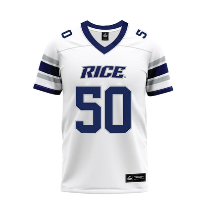 Rice - NCAA Football : Patrick Valent - White Premium Football Jersey