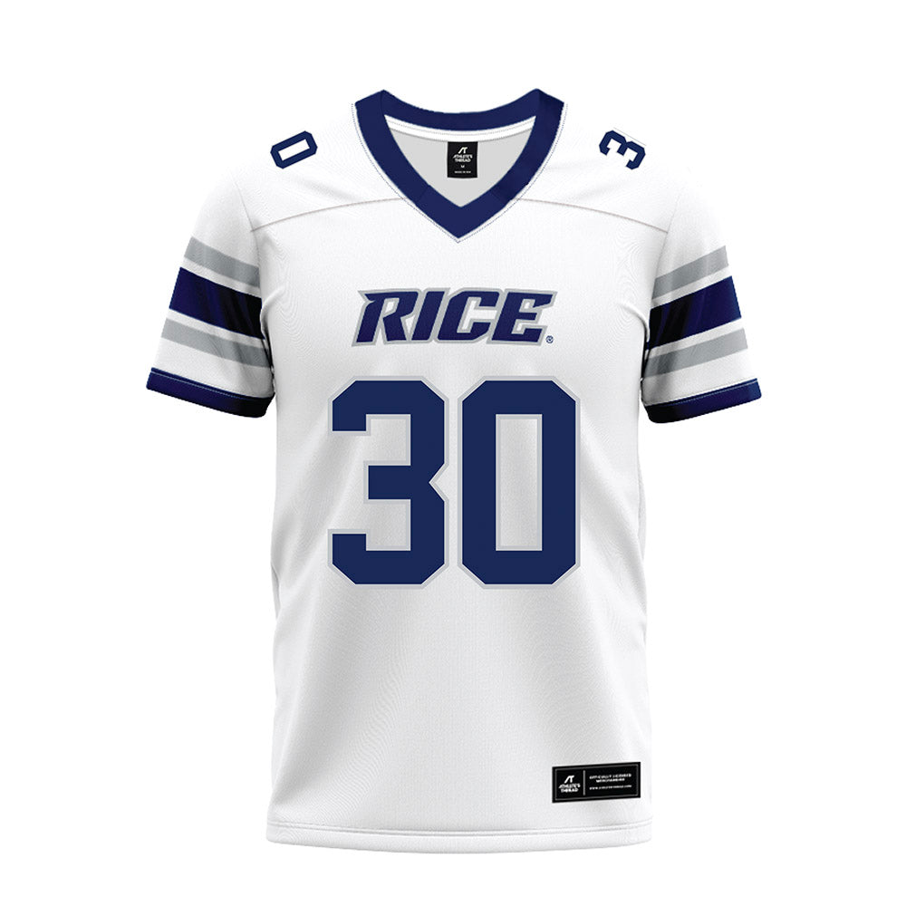 Rice - NCAA Football : Micah Barnett - White Premium Football Jersey