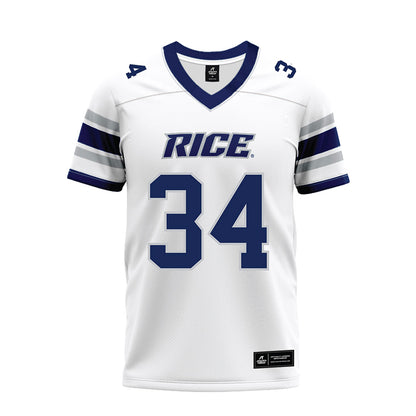 Rice - NCAA Football : Kaleb Blanton - White Premium Football Jersey-0