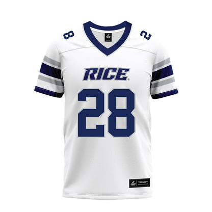 Rice - NCAA Football : Shepherd Bowling - White Premium Football Jersey