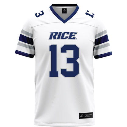 Rice - NCAA Football : Christian Edgar - White Football Jersey