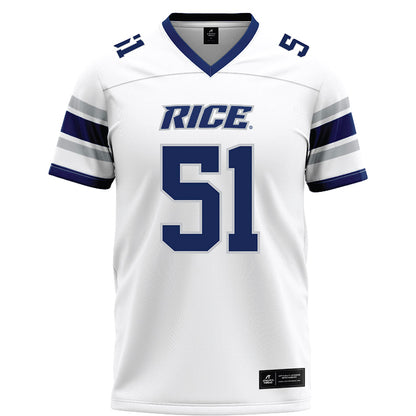 Rice - NCAA Football : Ethan Brougham - White Football Jersey