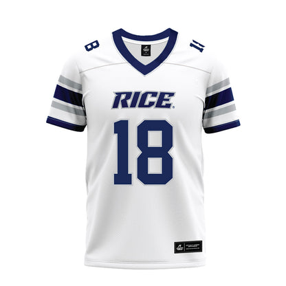 Rice - NCAA Football : Conor Hunt - White Premium Football Jersey