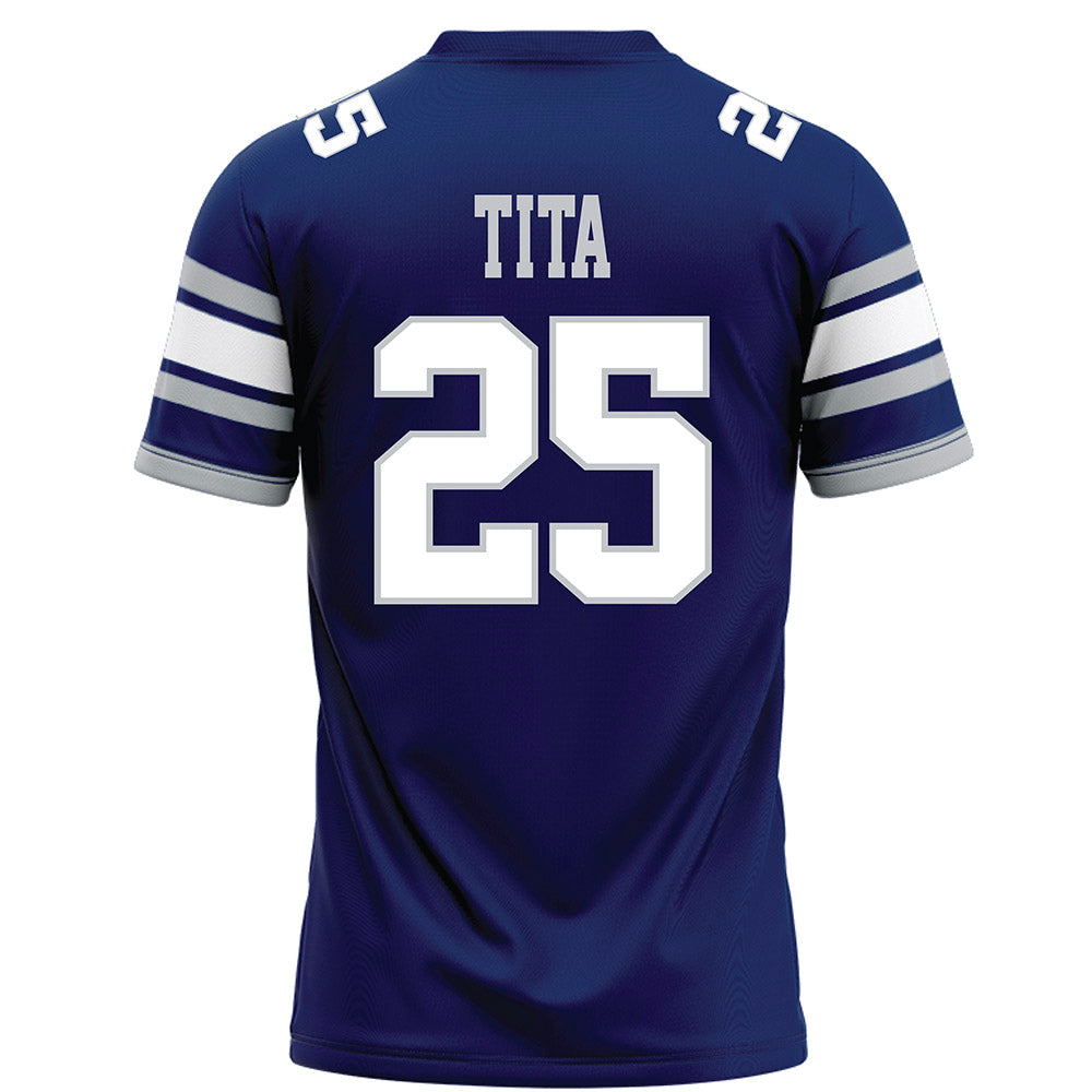 Rice - NCAA Football : Blaise Tita - Blue Football Jersey-1
