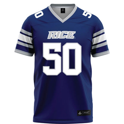 Rice - NCAA Football : Patrick Valent - Blue Football Jersey