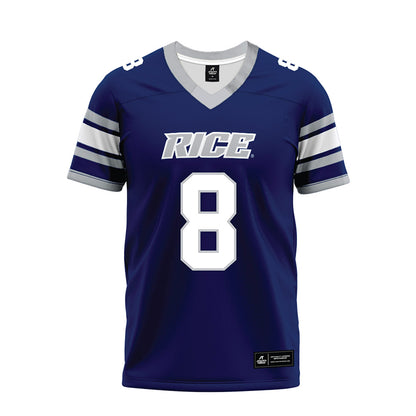 Rice - NCAA Football : Joseph Mutombo - Blue Premium Football Jersey-0