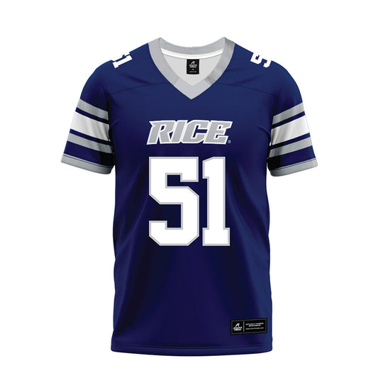 Rice - NCAA Football : Ethan Brougham - Blue Premium Football Jersey