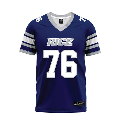 Rice - NCAA Football : John Long - Blue Premium Football Jersey