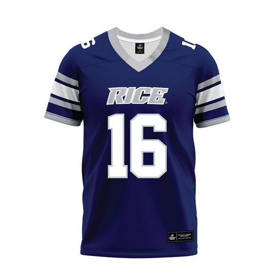 Rice - NCAA Football : Chibuikem Nwajuaku - Blue Premium Football Jersey