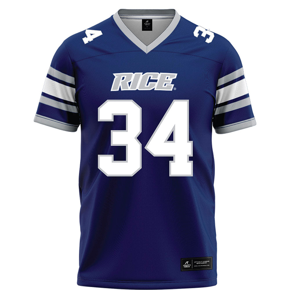 Rice - NCAA Football : Kaleb Blanton - Blue Football Jersey-0