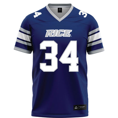 Rice - NCAA Football : Kaleb Blanton - Blue Football Jersey-0