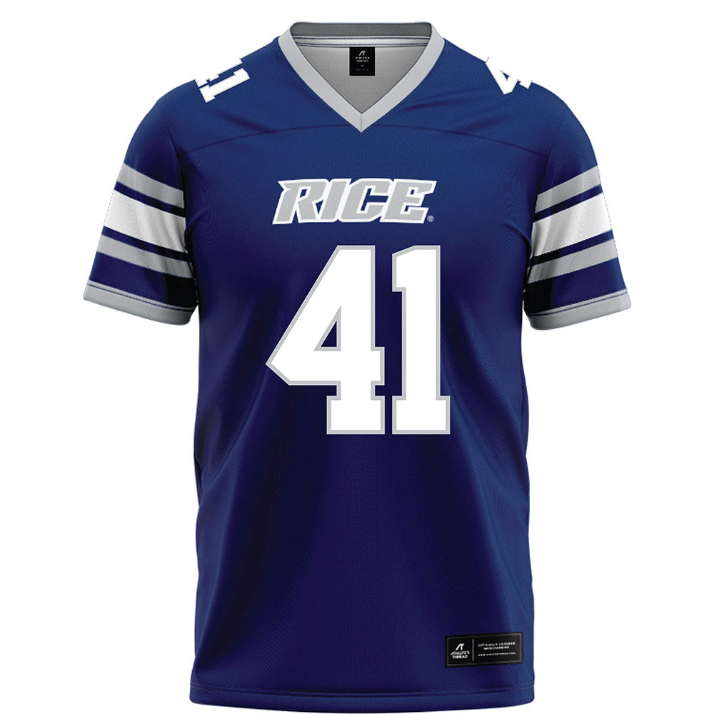 Rice - NCAA Football : Plae Wyatt - Blue Football Jersey-0