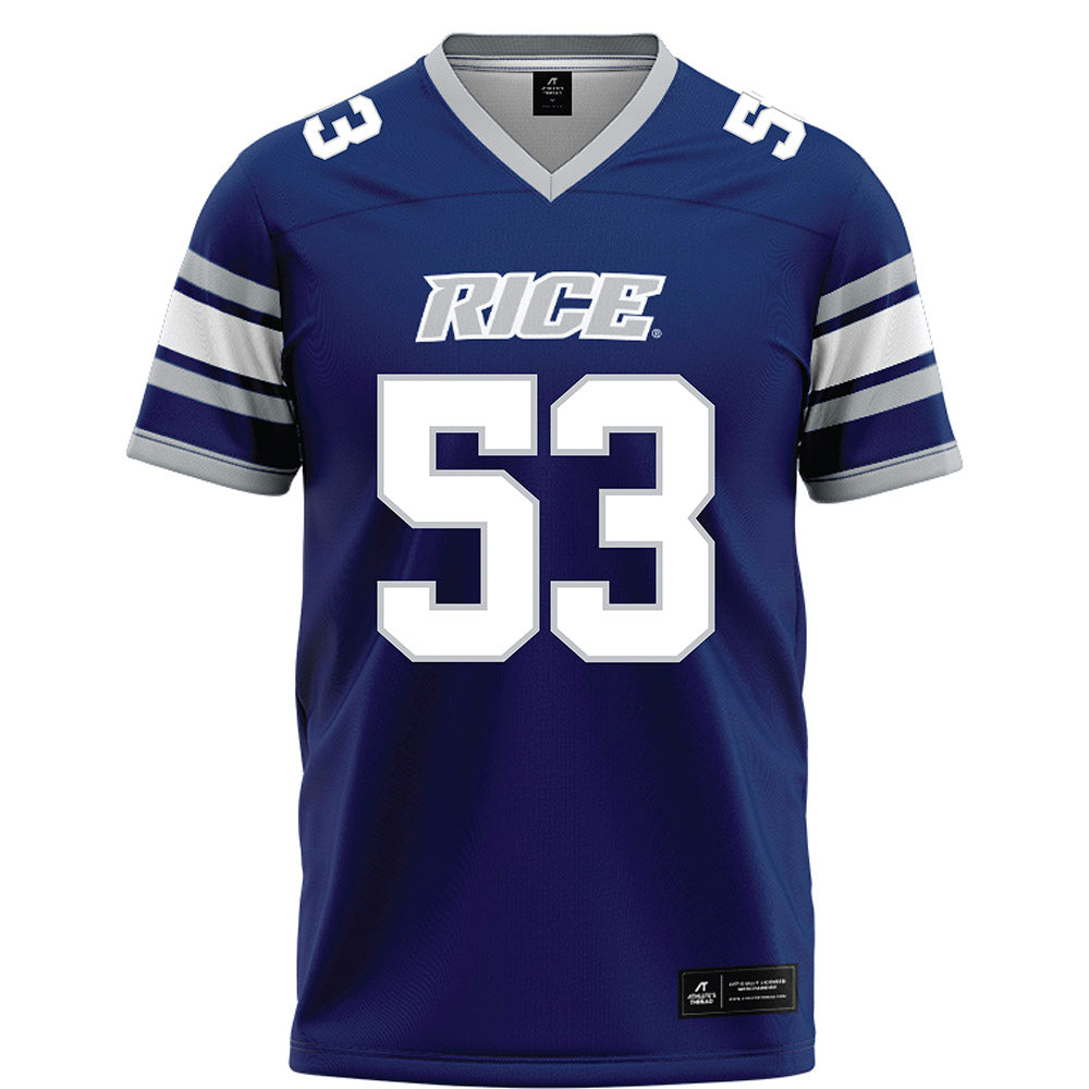 Rice - NCAA Football : Luke Miller - Blue Football Jersey-0