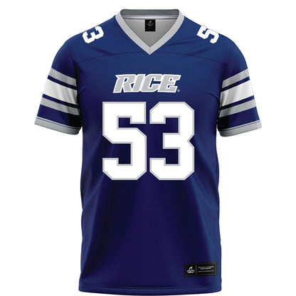 Rice - NCAA Football : Luke Miller - Blue Football Jersey-0