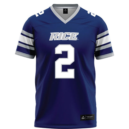 Rice - NCAA Football : DJ Arkansas - Blue Football Jersey