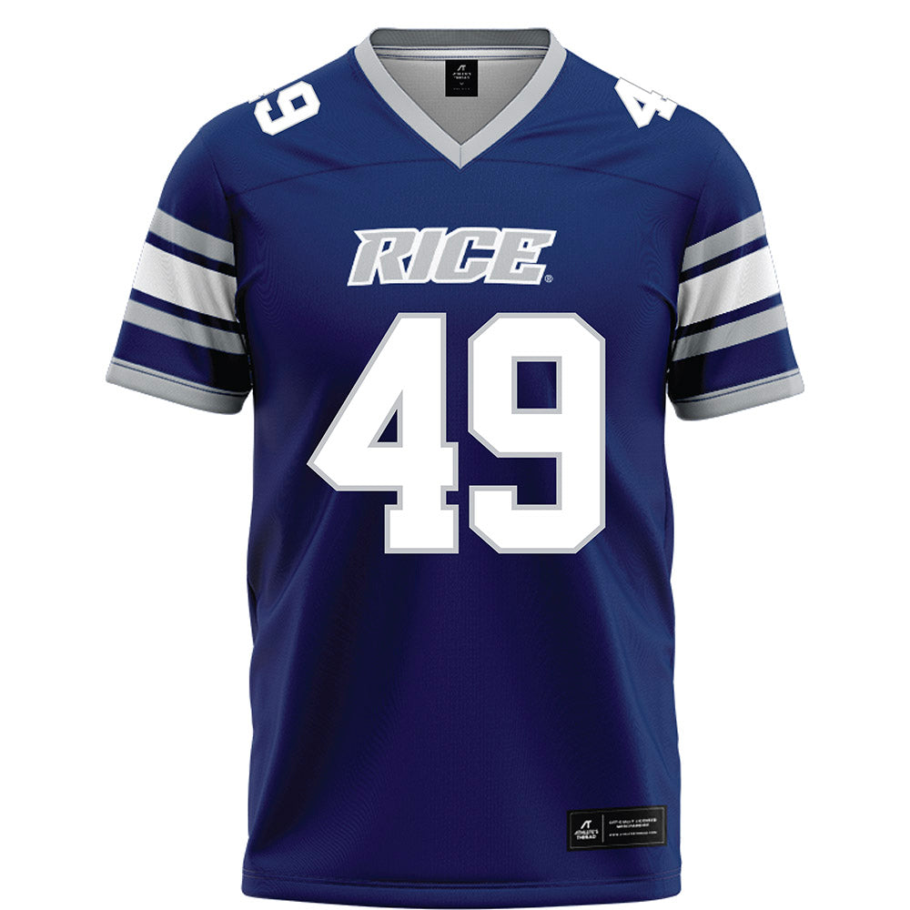 Rice - NCAA Football : Micah Barnett - Blue Football Jersey-0