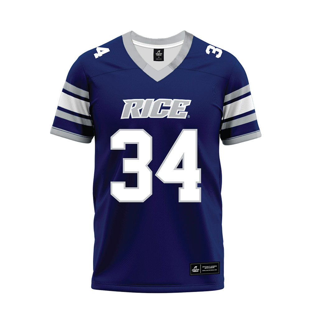 Rice - NCAA Football : Kaleb Blanton - Blue Premium Football Jersey-0