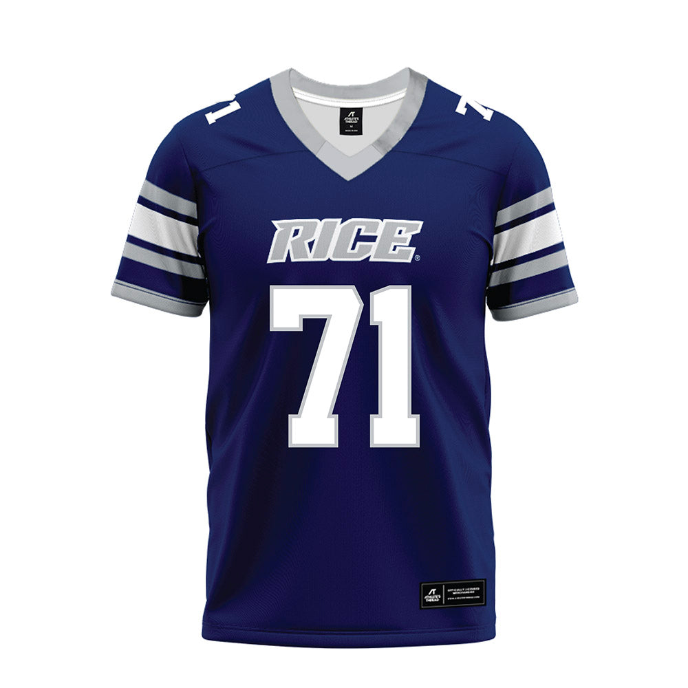 Rice - NCAA Football : Clay Servin - Blue Premium Football Jersey