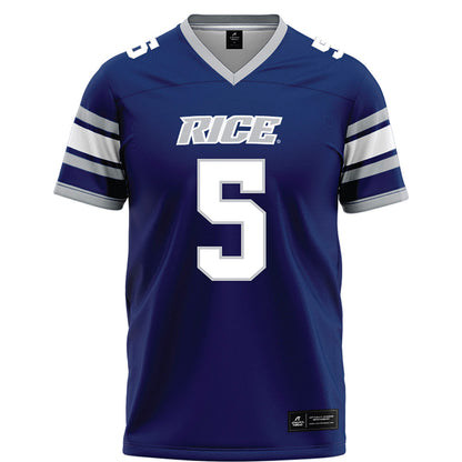 Rice - NCAA Football : Drew Devillier - Blue Football Jersey-0