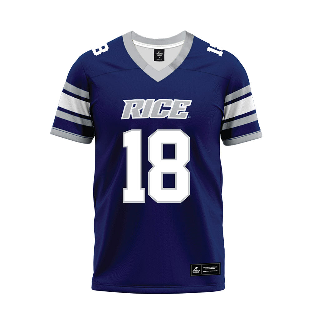 Rice - NCAA Football : Conor Hunt - Blue Premium Football Jersey