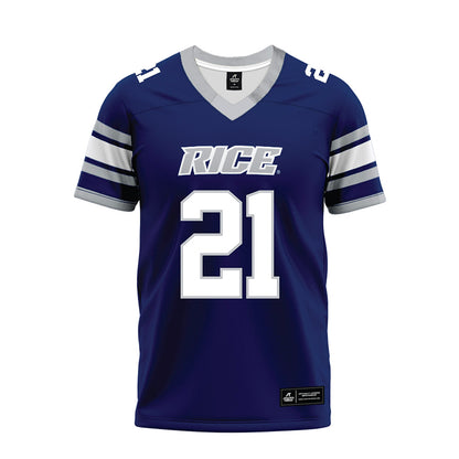 Rice - NCAA Football : Jamarion Clark - Blue Premium Football Jersey-0