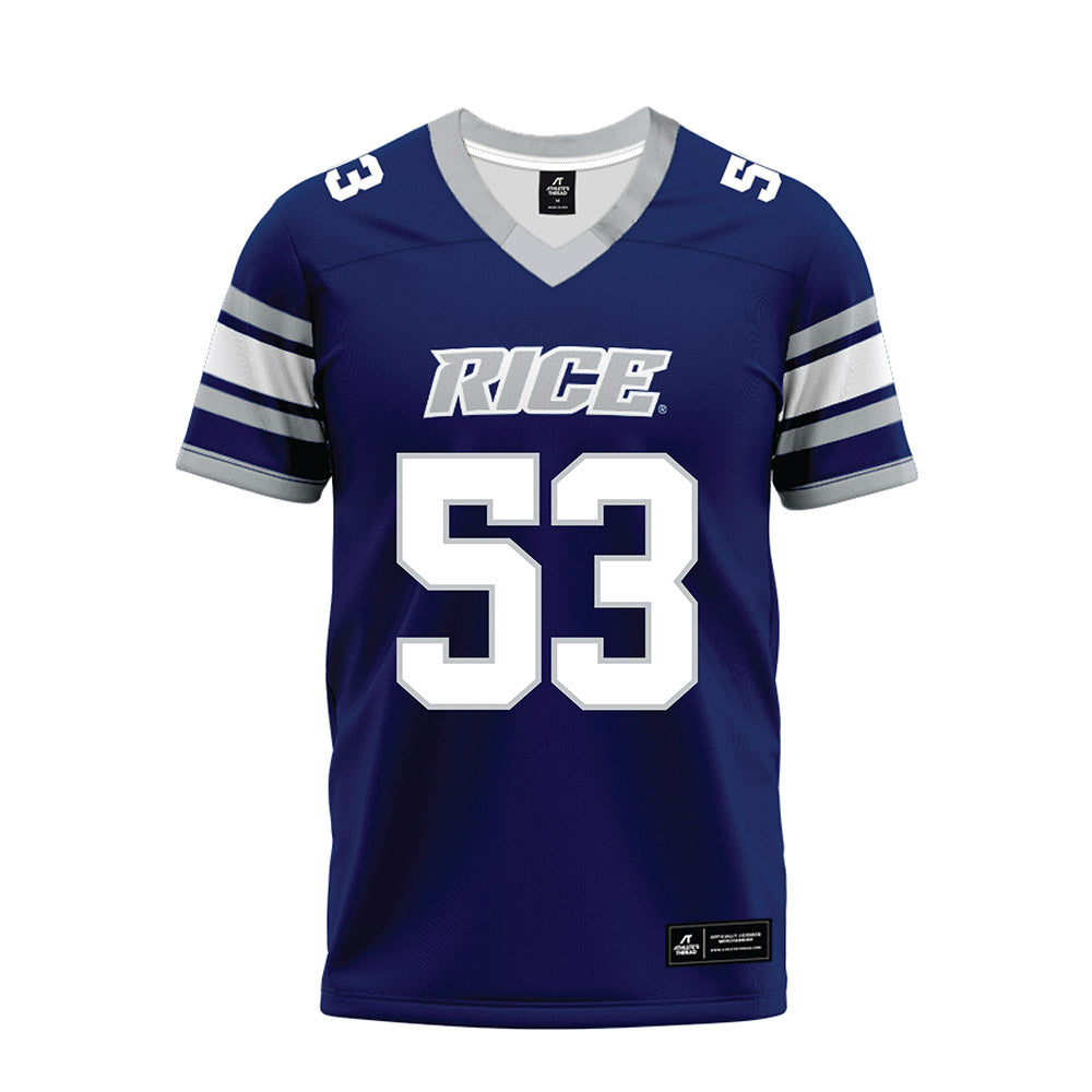 Rice - NCAA Football : Luke Miller - Blue Premium Football Jersey-0