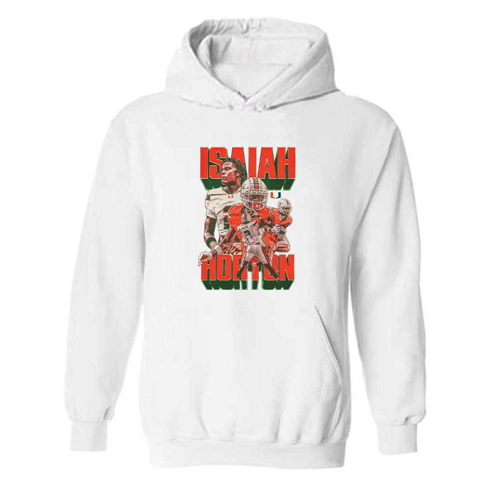 Miami - NCAA Football : Isaiah Horton - Player Collage Hooded Sweatshirt