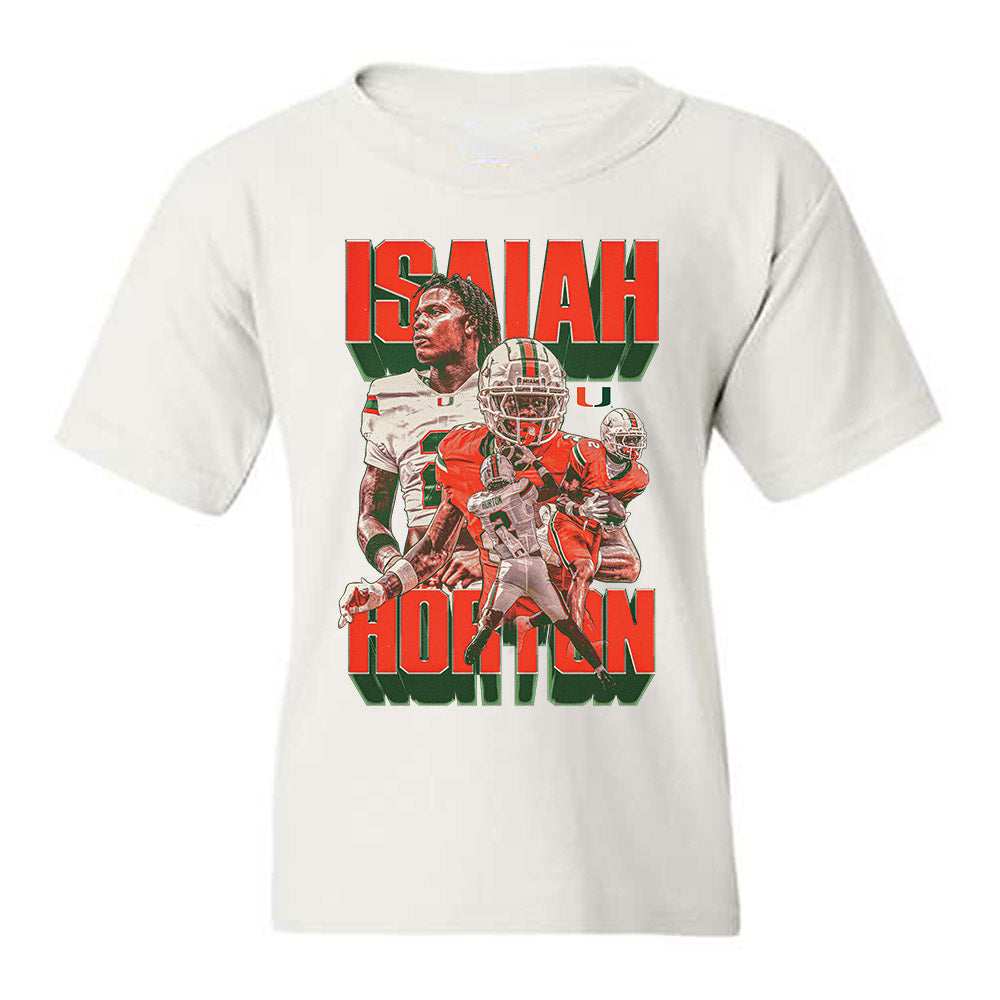 Miami - NCAA Football : Isaiah Horton - Player Collage Youth T-Shirt