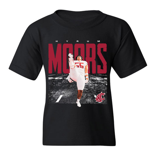 WSU - NCAA Football : Hyrum Moors - Youth T-Shirt Player Collage