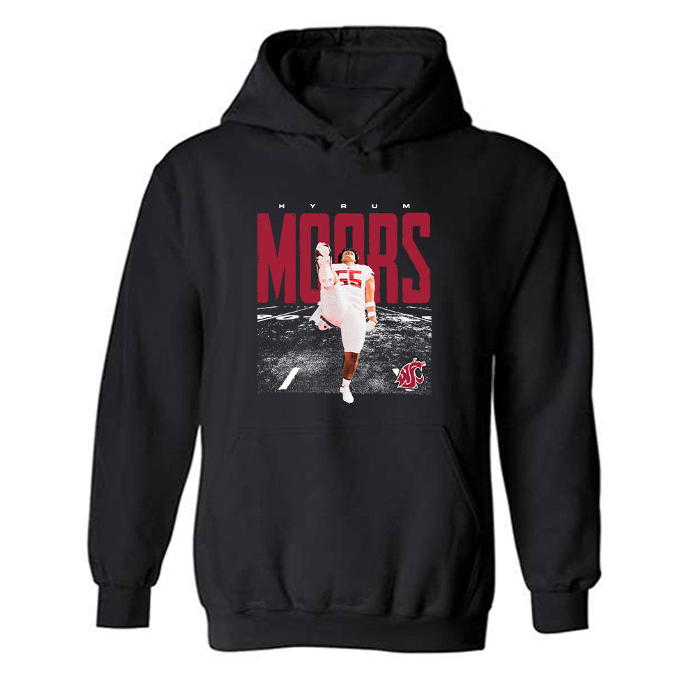 WSU - NCAA Football : Hyrum Moors - Hooded Sweatshirt Player Collage