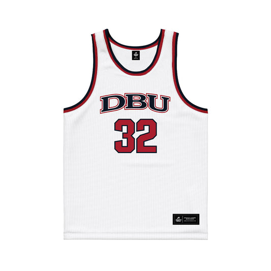 Dallas Baptist - NCAA Men's Basketball : Justin Haire - White Basketball Jersey-0