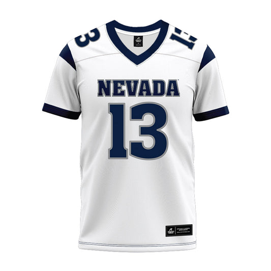 Nevada - NCAA Football : Nehemiah Burleson - White Premium Football Jersey-0