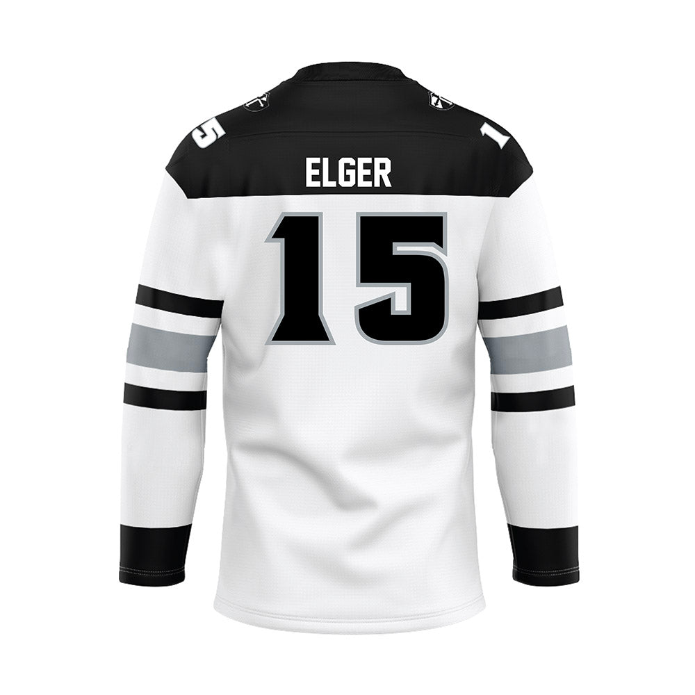 Providence - NCAA Men's Ice Hockey : Will Elger - White Hockey Jersey