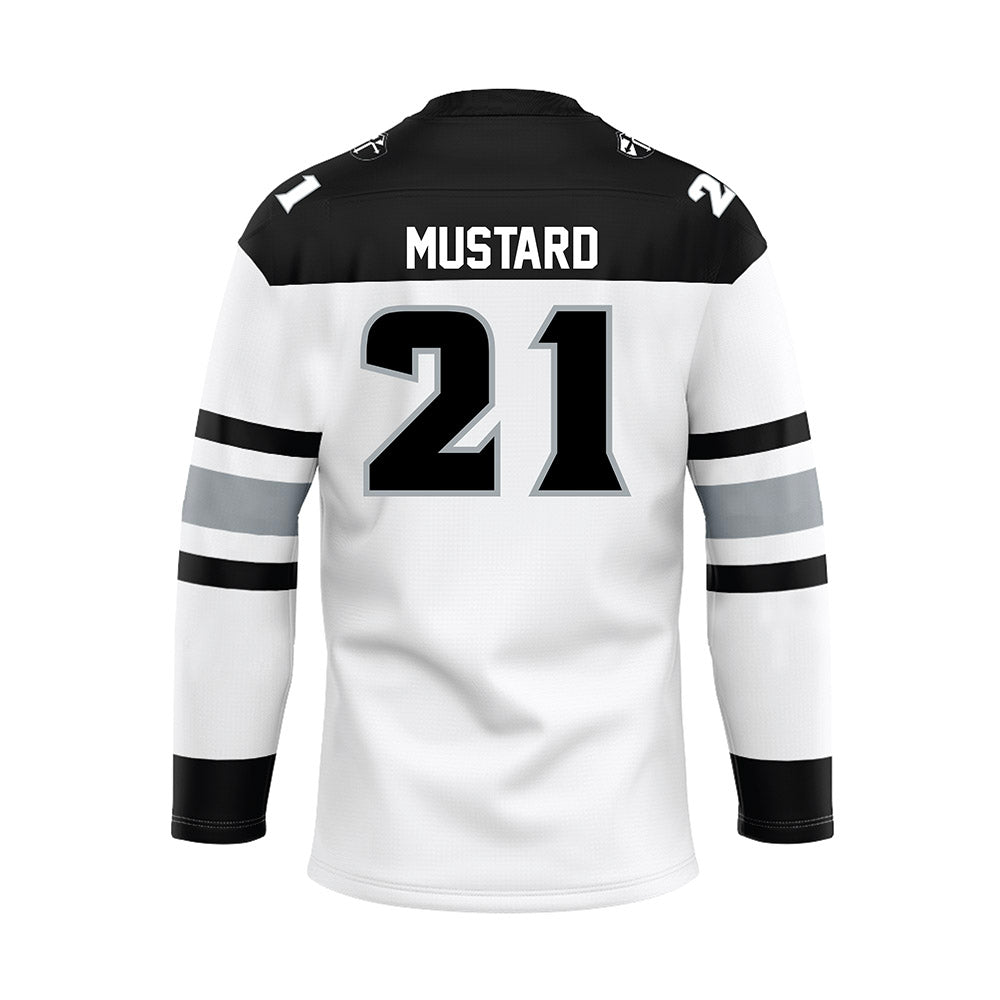 Providence - NCAA Men's Ice Hockey : John Mustard - White Hockey Jersey