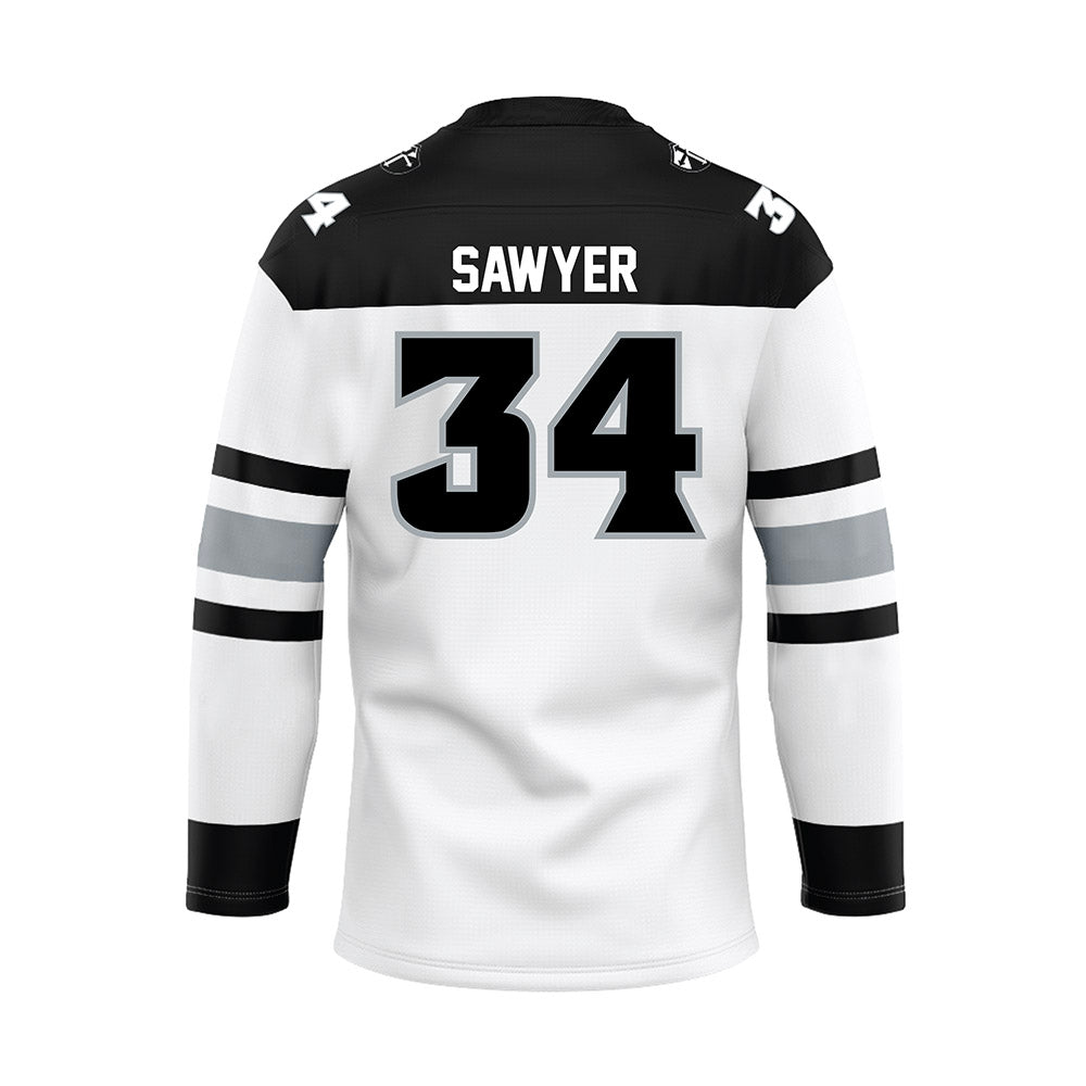 Providence - NCAA Men's Ice Hockey : Logan Sawyer - White Hockey Jersey-1