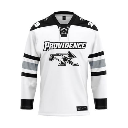 Providence - NCAA Men's Ice Hockey : Roger McQueen - White Hockey Jersey-0