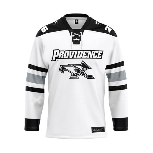 Providence - NCAA Men's Ice Hockey : Carl Fish - White Hockey Jersey