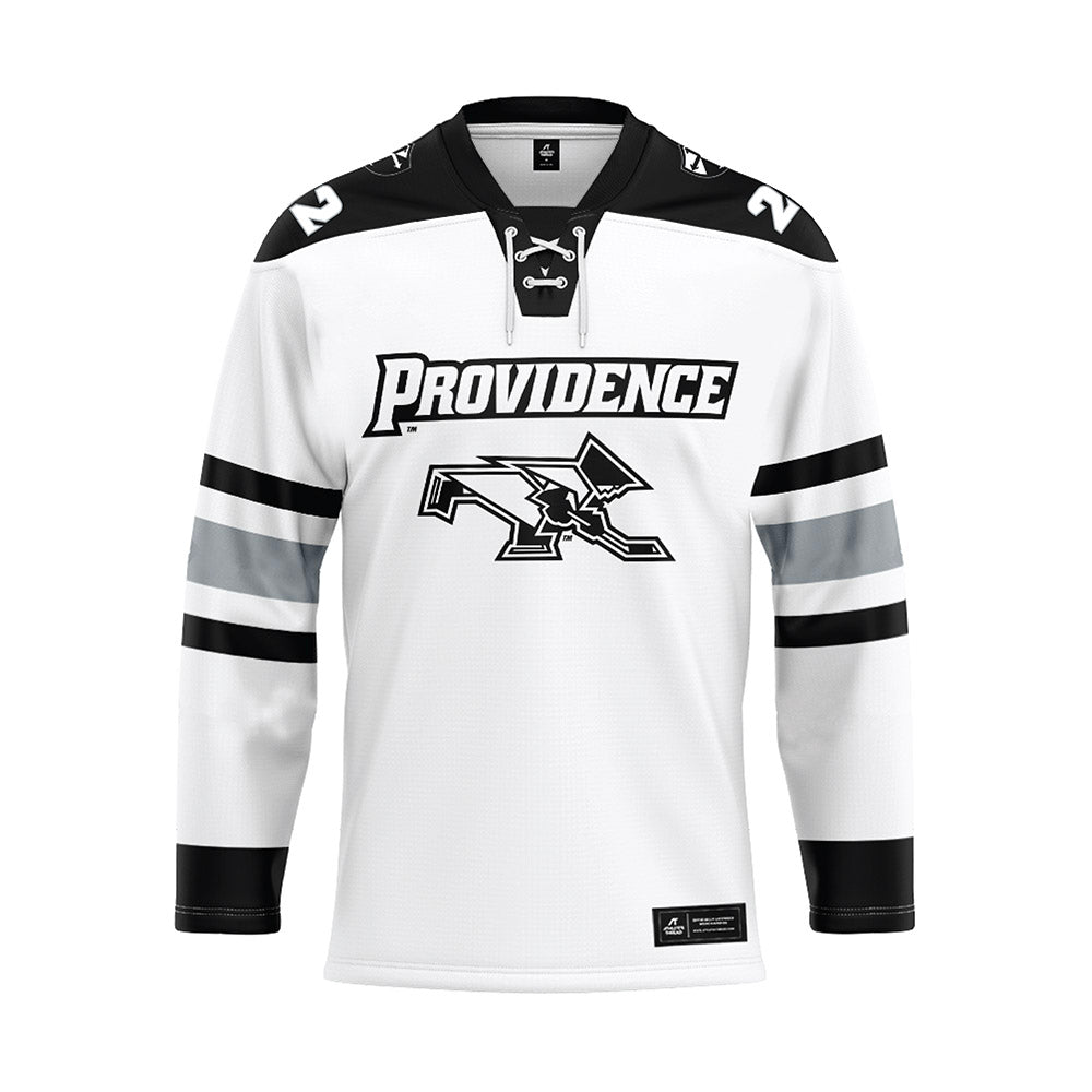 Providence - NCAA Men's Ice Hockey : Clint Levens - White Hockey Jersey