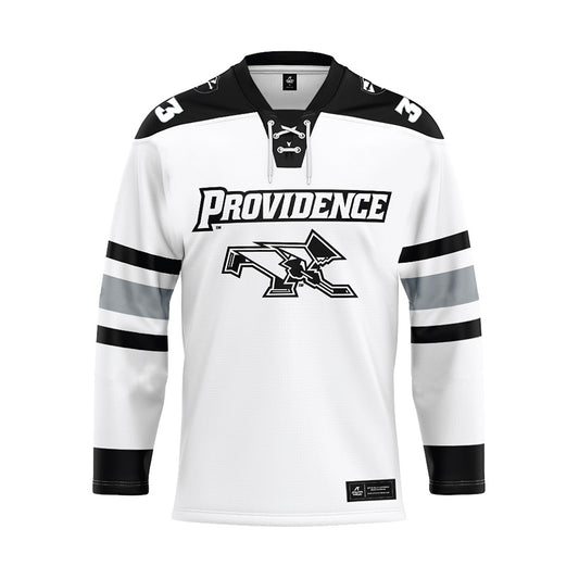 Providence - NCAA Women's Ice Hockey : Taya Currie - White Hockey Jersey-0