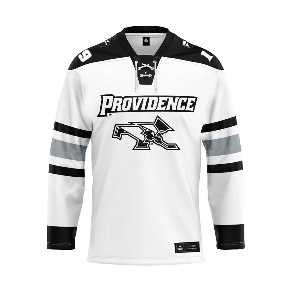 Providence - NCAA Men's Ice Hockey : Tanner Adams - White Hockey Jersey