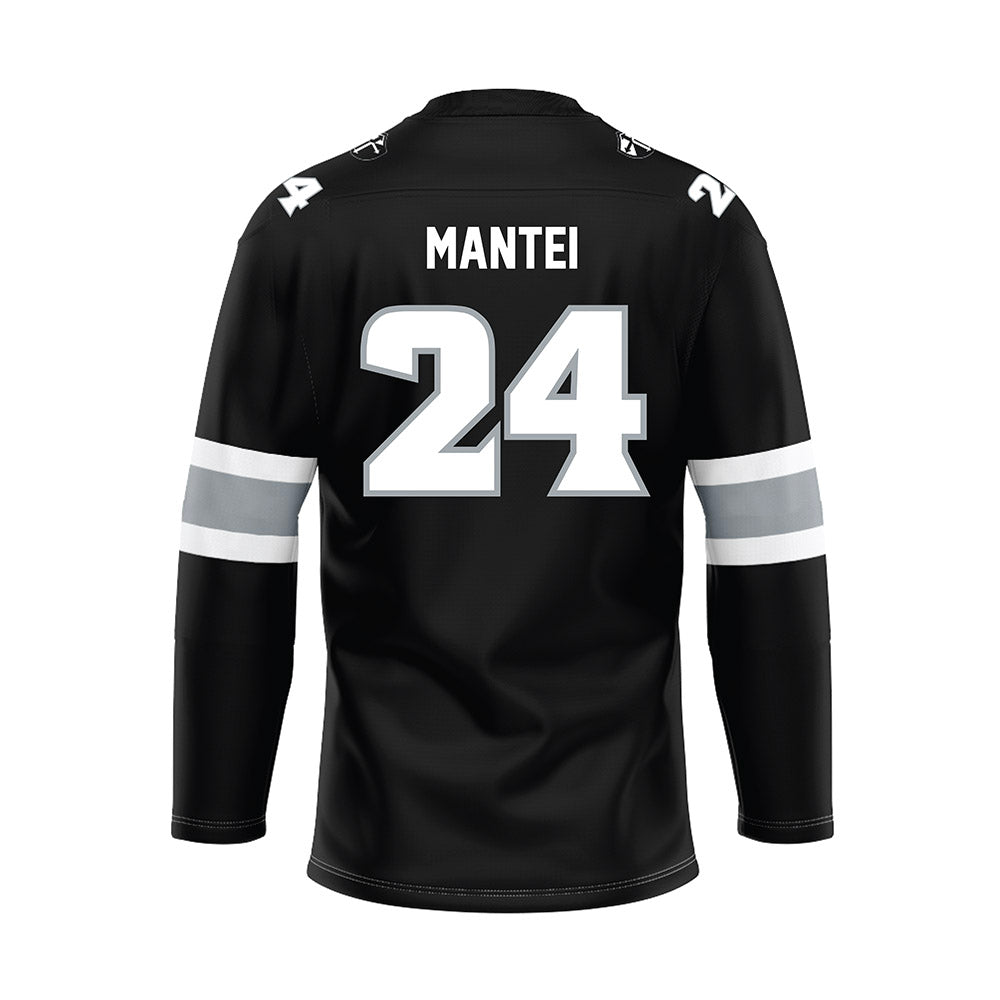 Providence - NCAA Men's Ice Hockey : Quinn Mantei - Black Hockey Jersey-1