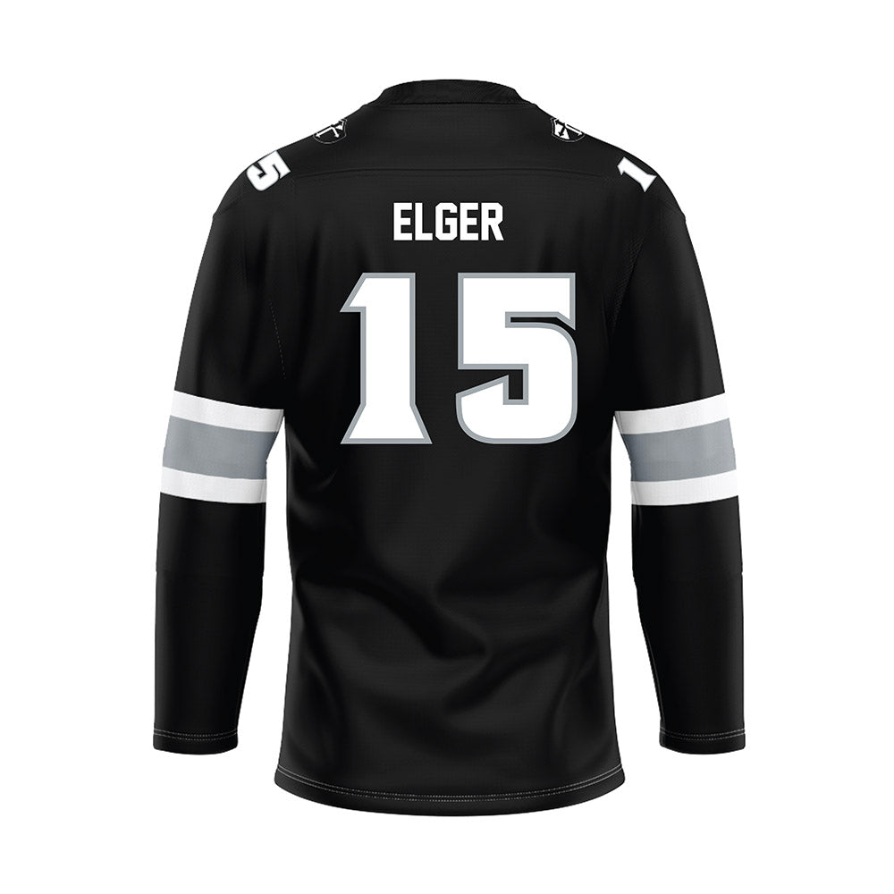 Providence - NCAA Men's Ice Hockey : Will Elger - Black Hockey Jersey