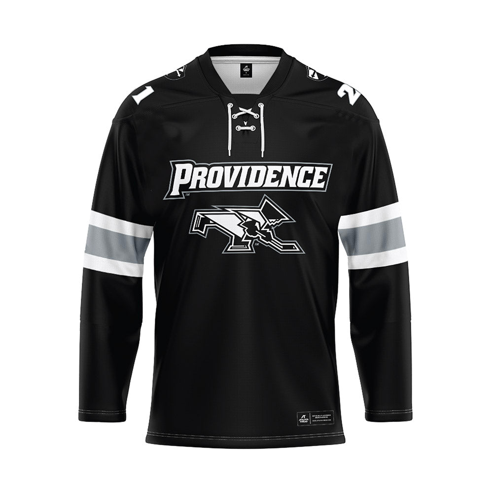 Providence - NCAA Men's Ice Hockey : John Mustard - Black Hockey Jersey