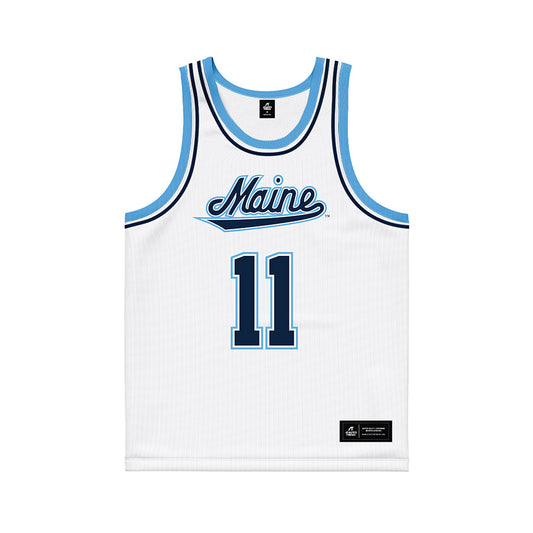 Maine - NCAA Men's Basketball : Ace Flagg - White Basketball Jersey-0