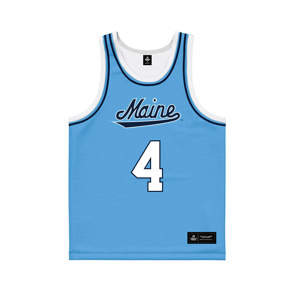 Maine - NCAA Men's Basketball : Caleb Crawford - Light Blue Basketball Jersey