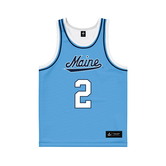 Maine - NCAA Men's Basketball : Christopher Mantis - Light Blue Basketball Jersey