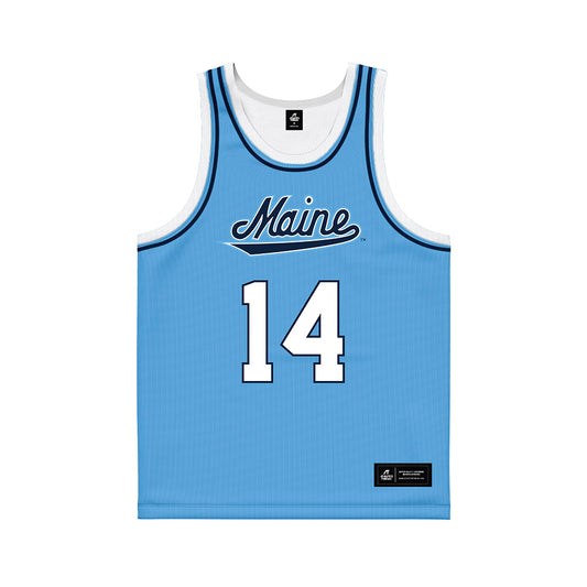 Maine - NCAA Men's Basketball : Amare Allen - Light Blue Basketball Jersey-0