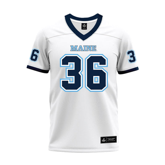 Maine - NCAA Football : Zeb Foster - White Premium Football Jersey-0